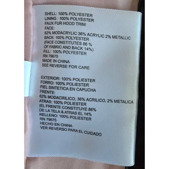 Michael Kors Puffer Jacket Insulated Fleece Lined Removable Hood Big Girls 10-12 - Picture 5 of 9